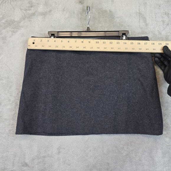 MNG Mango Selection Skirt Womens Large Charcoal Wool Blend Mini Lined Side Zip - Picture 3 of 10